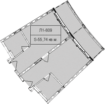 Продается 1-комн. квартира, 55.74 м²