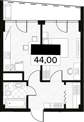 Продается 1-комн. квартира, 44 м²