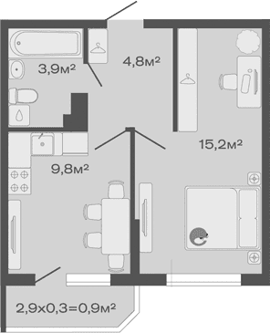 Продается 1-комн. квартира, 33.7 м²