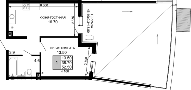 Продается 2-комн. квартира, 38.7 м²
