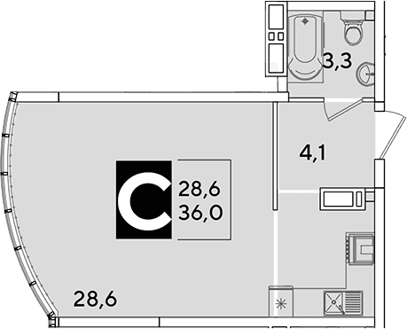 Продается 1-комн. квартира, 36 м²