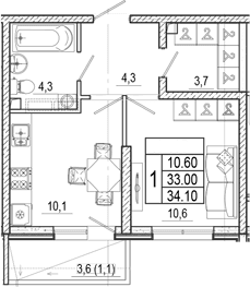 Продается 1-комн. квартира, 33 м²