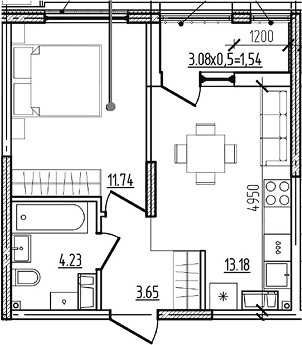 Продается 1-комн. квартира, 32.8 м²