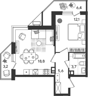 Продается 2-комн. квартира, 40.2 м²