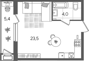 Продается 1-комн. квартира, 27.5 м²