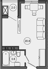 Продается 1-комн. квартира, 24.2 м²