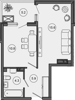 Продается 2-комн. квартира, 36.6 м²