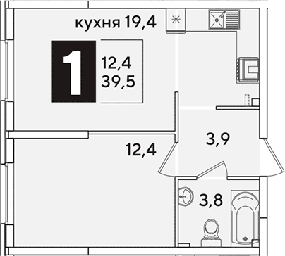 Продается 2-комн. квартира, 39.5 м²