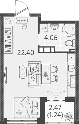 Продается 1-комн. квартира, 26.46 м²