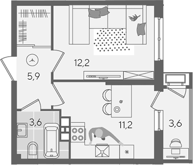 Продается 1-комн. квартира, 32.9 м²