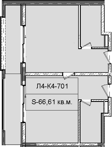 Продается 1-комн. квартира, 66.61 м²
