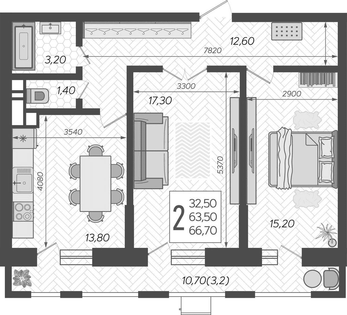 Продается 2-комн. квартира, 64.94 м²