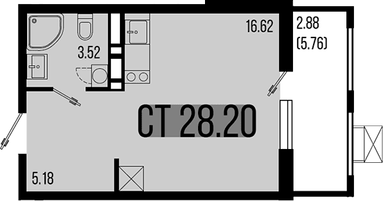 Продается 1-комн. квартира, 25.32 м²