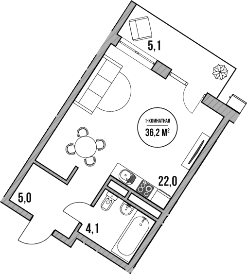 Продается 1-комн. квартира, 31.1 м²