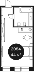 Продается 1-комн. квартира, 43.59 м²