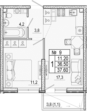 Продается 2-комн. квартира, 36.5 м²