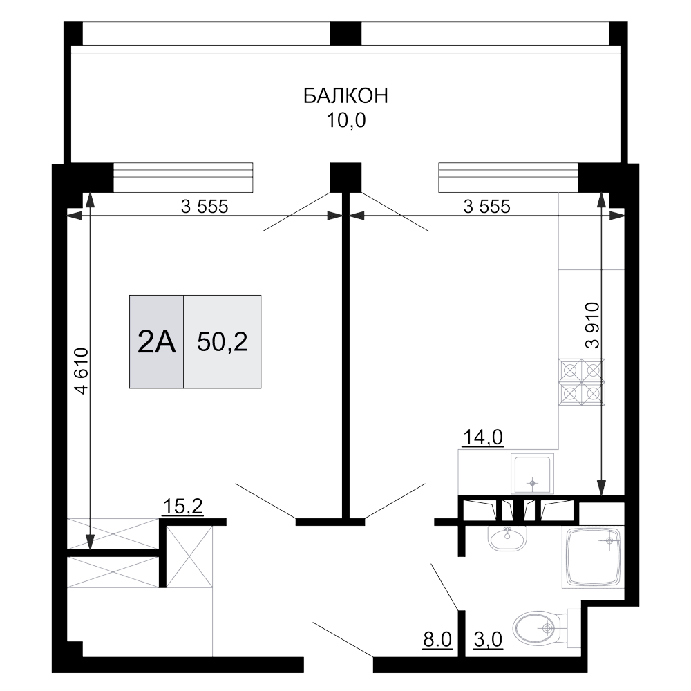Продается 2-комн. квартира, 40.2 м²