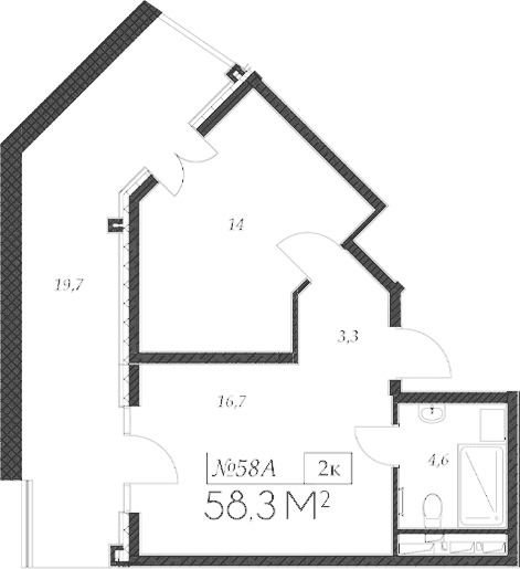 Продается 2-комн. квартира, 38.6 м²