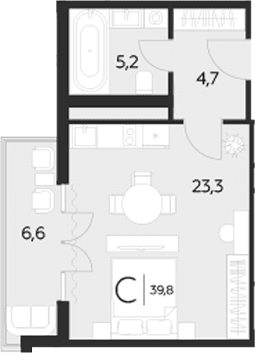 Продается 1-комн. квартира, 33.2 м²