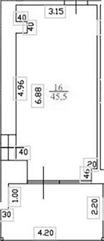 Продается 1-комн. квартира, 45.5 м²