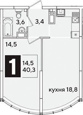 Продается 2-комн. квартира, 40.3 м²