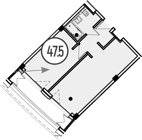 Продается 1-комн. квартира, 47.5 м²
