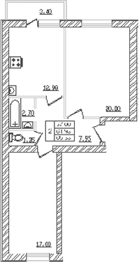 Продается 2-комн. квартира, 59.6 м²