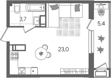 Продается 1-комн. квартира, 26.7 м²