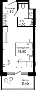 Продается 1-комн. квартира, 27.7 м²