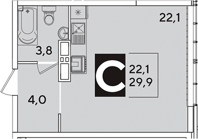 Продается 1-комн. квартира, 29.9 м²