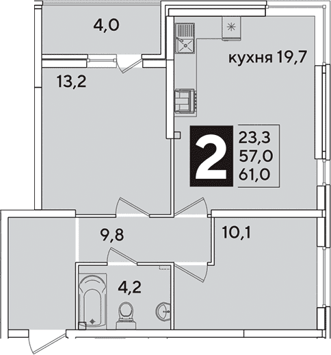 Продается 3-комн. квартира, 57 м²