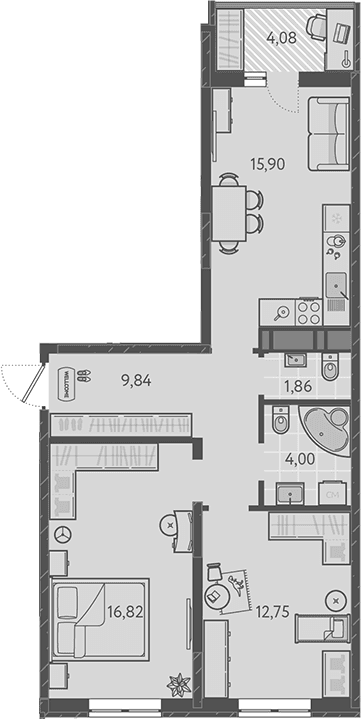 Продается 3-комн. квартира, 61.17 м²