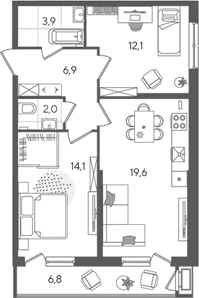 Продается 3-комн. квартира, 58.6 м²
