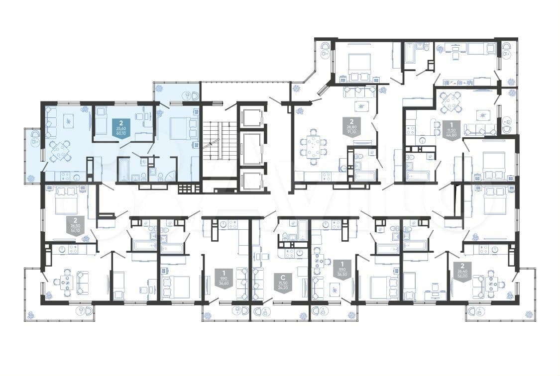 Продается 2-комн. квартира, 57.7 м² — фото 5