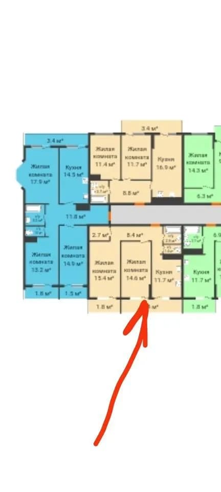 Продается 2-комн. квартира, 55.4 м²
