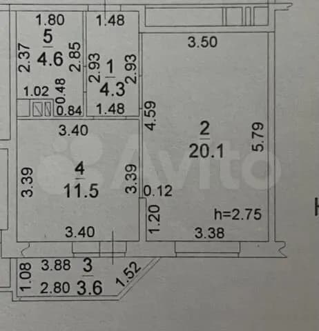 Продается 1-комн. квартира, 40.5 м²