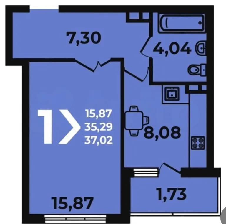 Продается 1-комн. квартира, 37 м² — фото 2