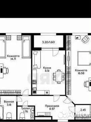 Продается 2-комн. квартира, 60.3 м²