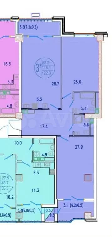 Продается 3-комн. квартира, 122.3 м² — фото 4