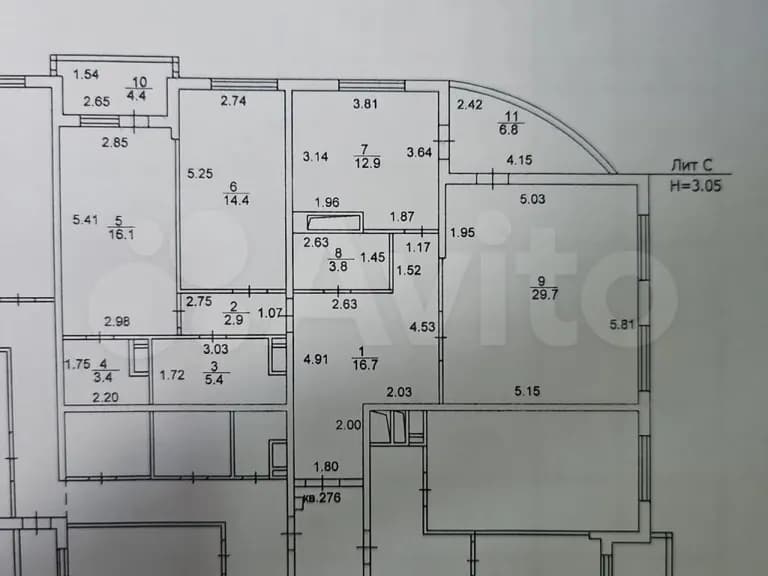 Продается 3-комн. квартира, 116.5 м²