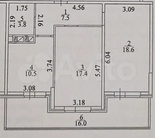 Продается 2-комн. квартира, 73.8 м²