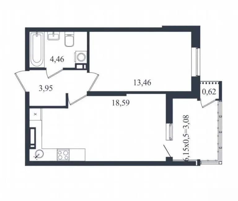 Продается 2-комн. квартира, 40.4 м²