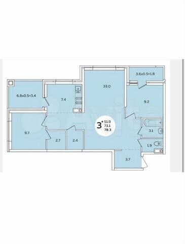 Продается 3-комн. квартира, 79 м²