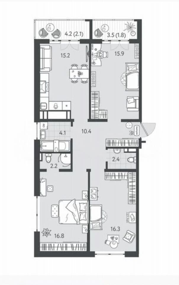 Продается 3-комн. квартира, 87 м²