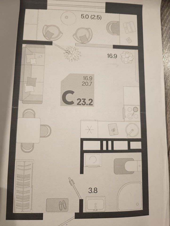 Продается 1-комн. квартира, 23.2 м² — фото 2