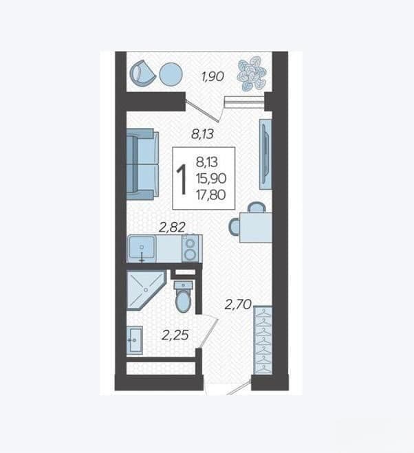 Продается 1-комн. квартира, 17 м²
