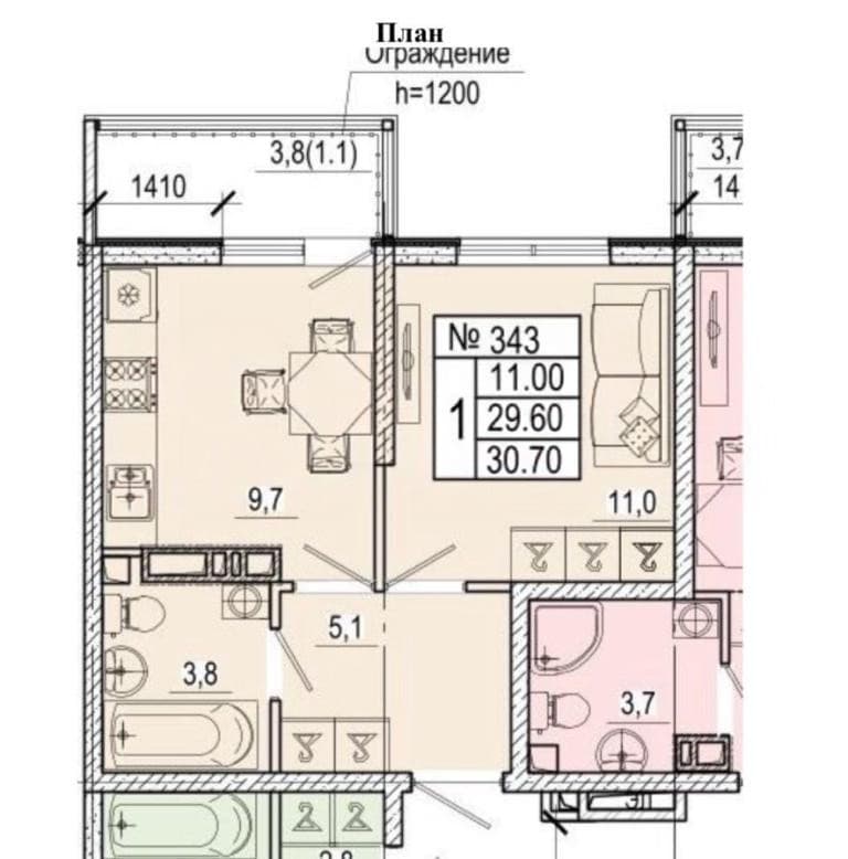 Продается 1-комн. квартира, 30.7 м²