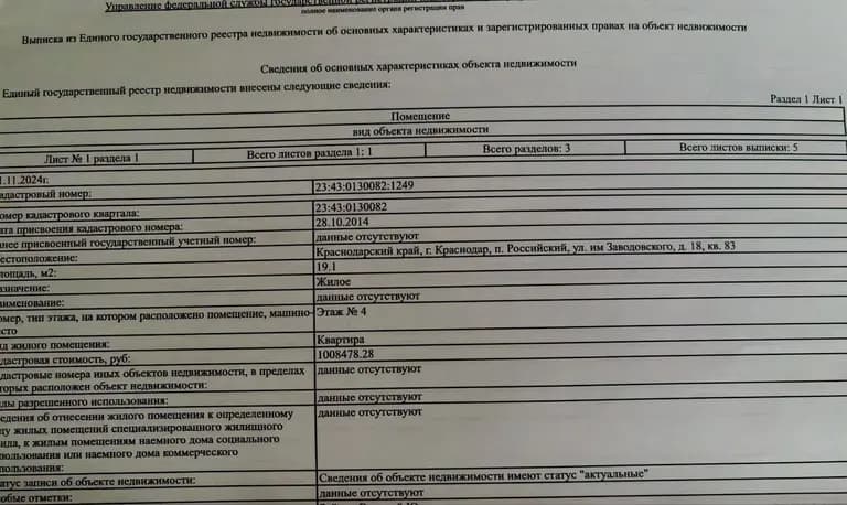 Продается 1-комн. квартира, 19.1 м²