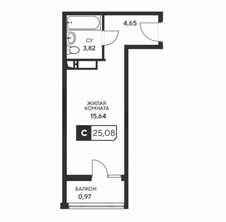 Продается 1-комн. квартира, 25.1 м²