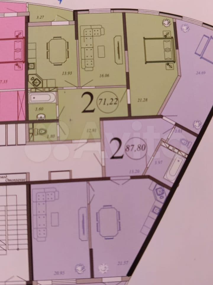 Продается 2-комн. квартира, 71 м² — фото 2
